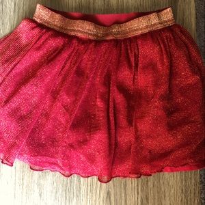 Junior Girl Red Sparkly Skirt
